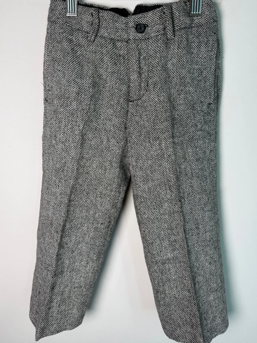 Janie and Jack Boys Tweed Trousers Gray Herringbone Dress Pants Sz 3T